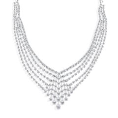 35,39 Karat SI Reinheit HI Farbe Diamant-Halskette 18 Karat Weißgold-Schmuck
