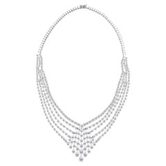 35,39 Karat SI Reinheit HI Farbe Diamant-Halskette 18 Karat Weißgold-Schmuck