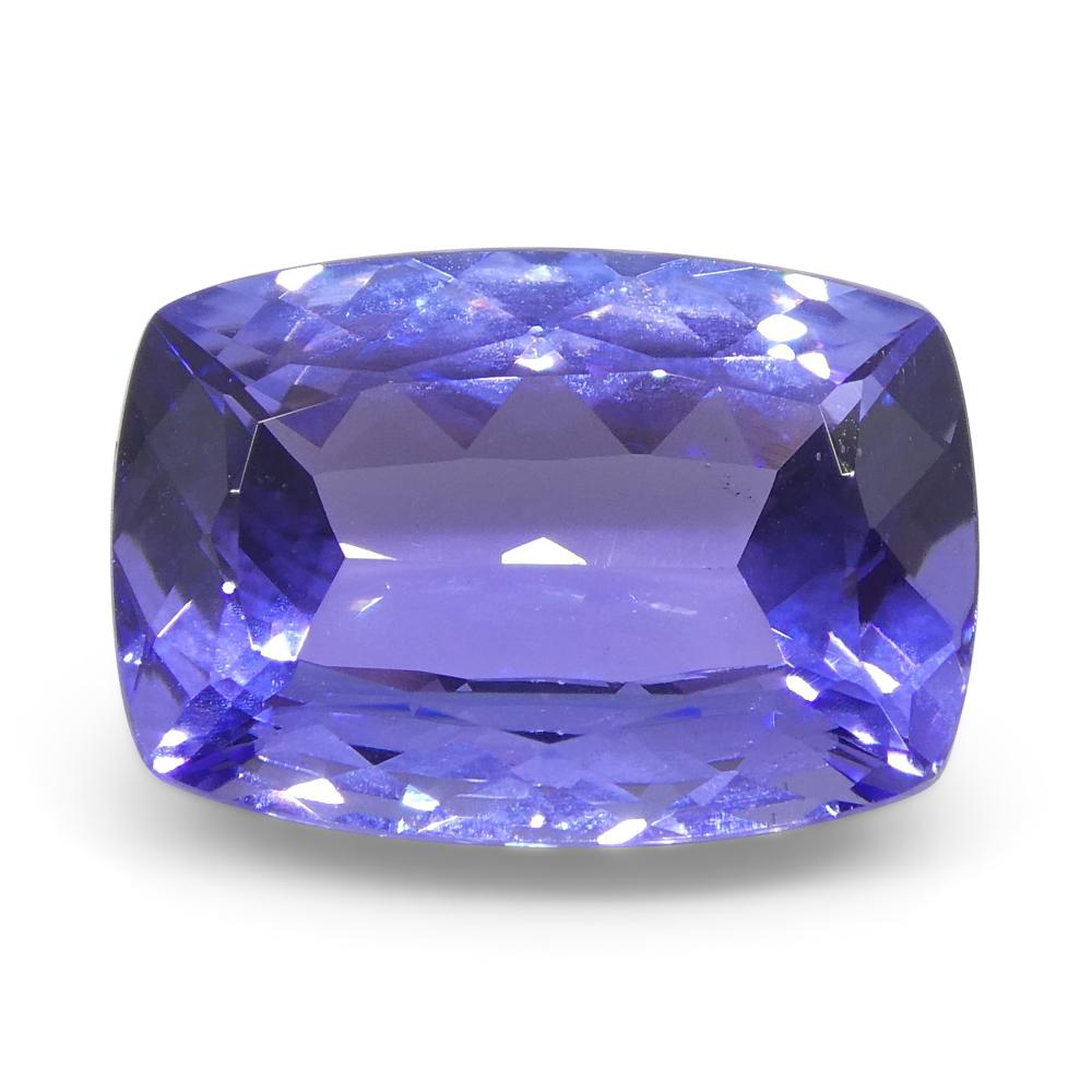 Description:

Gem Type: Tanzanite
Number of Stones: 1
Weight: 3.53 cts
Measurements: 11.50x8.10x4.40 mm
Shape: Cushion
Cutting Style Crown: Modified Brilliant Cut
Cutting Style Pavilion: Mixed Cut
Transparency: Transparent
Clarity: Very Slightly