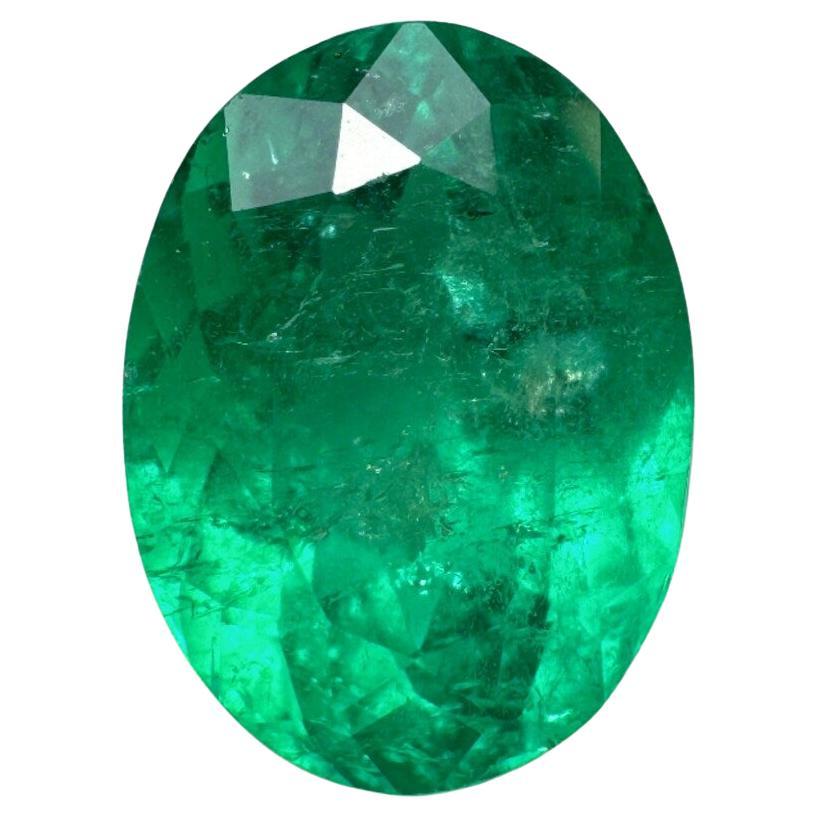 3.54 Carat 11x8 Muzo Green Colombian Emerald - Oval Cut  May Birthstone Gem