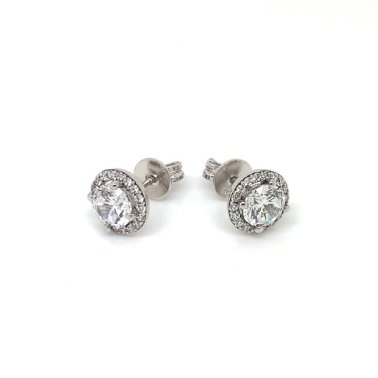 Donna Orecchini a cono con zirconi da 3,54 carati in argento sterling di design Clasic in vendita