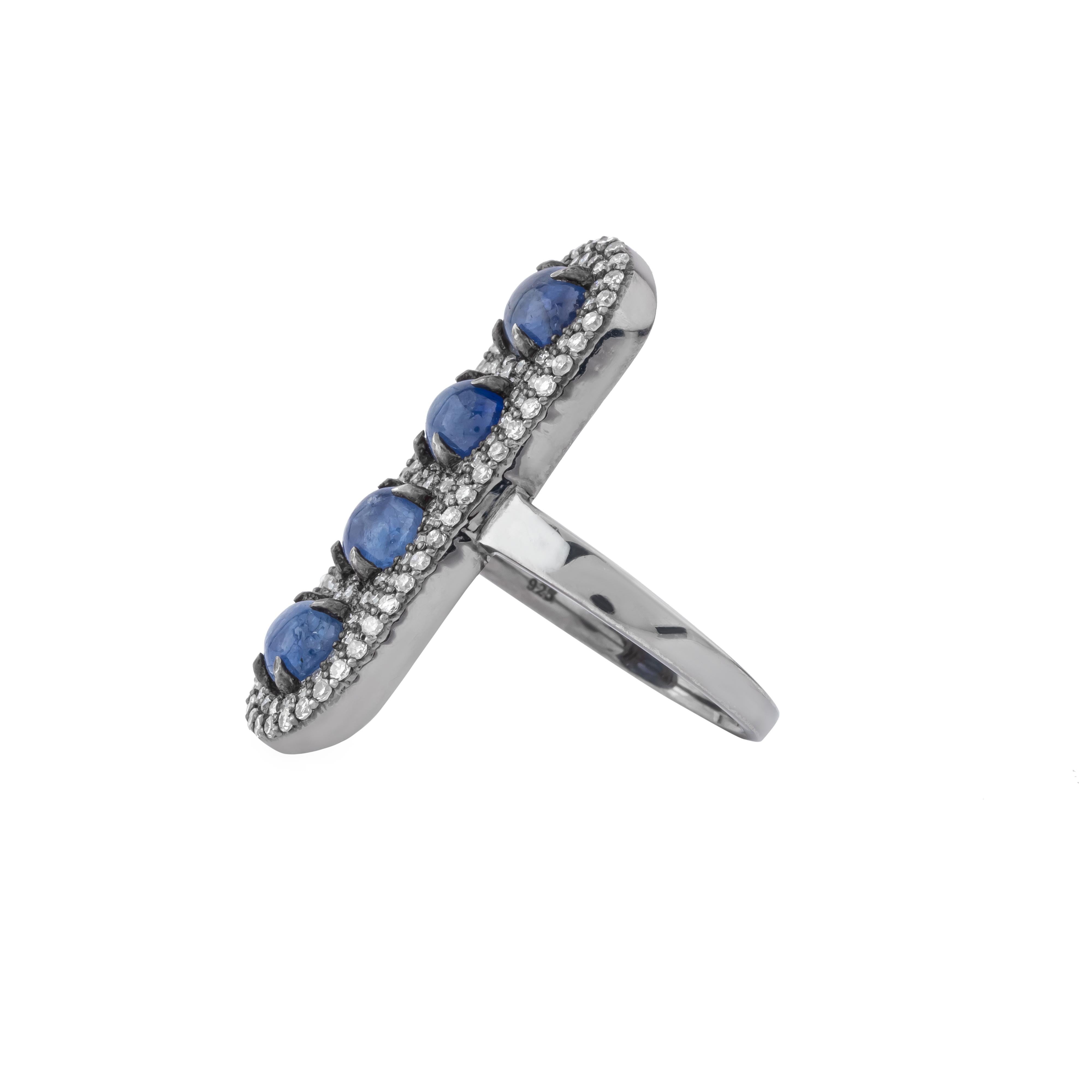 Exquisitely merging elegance and allure, the 3.54 Carat Diamond and Sapphire Fashion Ring is a testament to masterful craftsmanship and sophisticated design. This resplendent piece features a brilliant central sapphire, radiating a deep, captivating