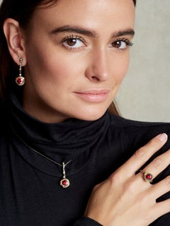 3.54 Carat Garnet, Diamond, Sterling Silver, Yellow Gold Fashion Ring, in Stock