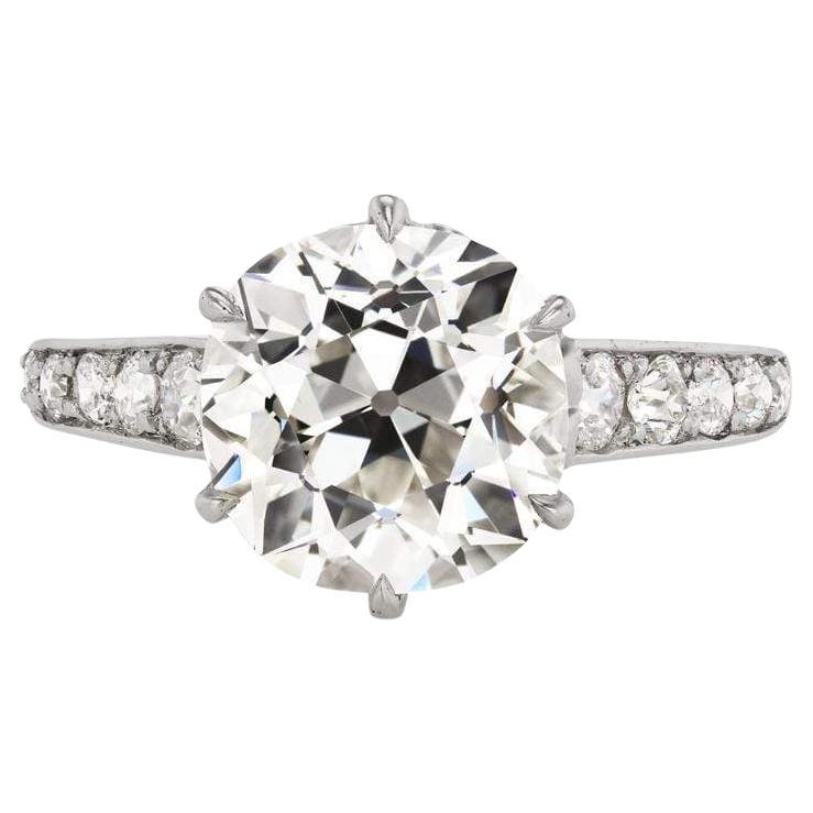 3.54-Carat Old Mine Cut Diamond Tiffany & Co Ring