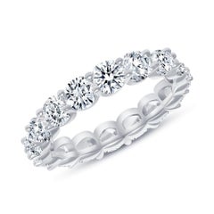 3.54 Carat Round Diamond Eternity Band Shared Prong