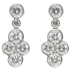 3.54 Carats Diamond and Gold 18k Cross Earrings