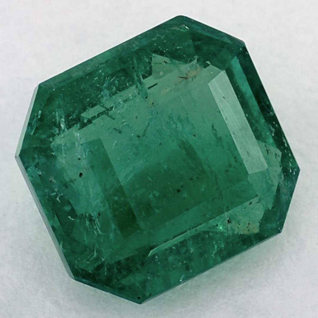 3.54 Ct Emerald Octagon Cut Loose Gemstone In New Condition For Sale In Fort Lee, NJ