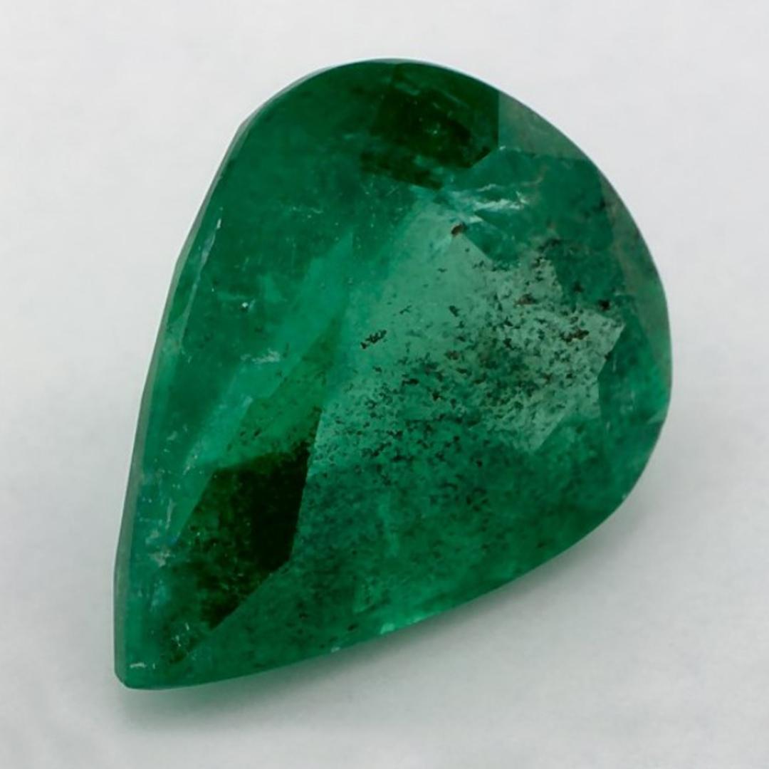 Pear Cut 3.54 Carat Natural Emerald Pear Loose Gemstone For Sale