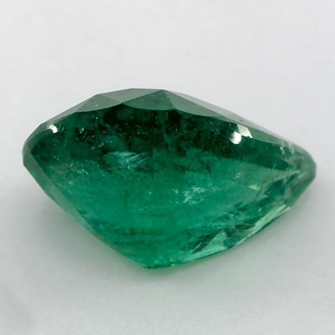 3.54 Carat Natural Emerald Pear Loose Gemstone In New Condition For Sale In Fort Lee, NJ
