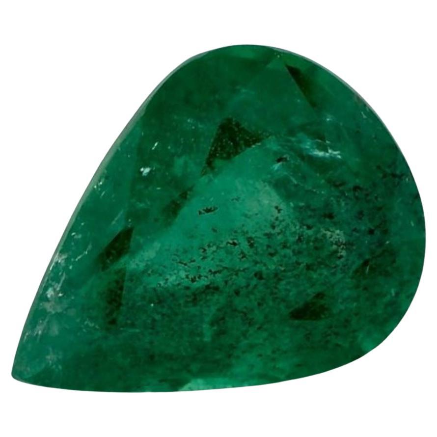 3.54 Carat Natural Emerald Pear Loose Gemstone For Sale