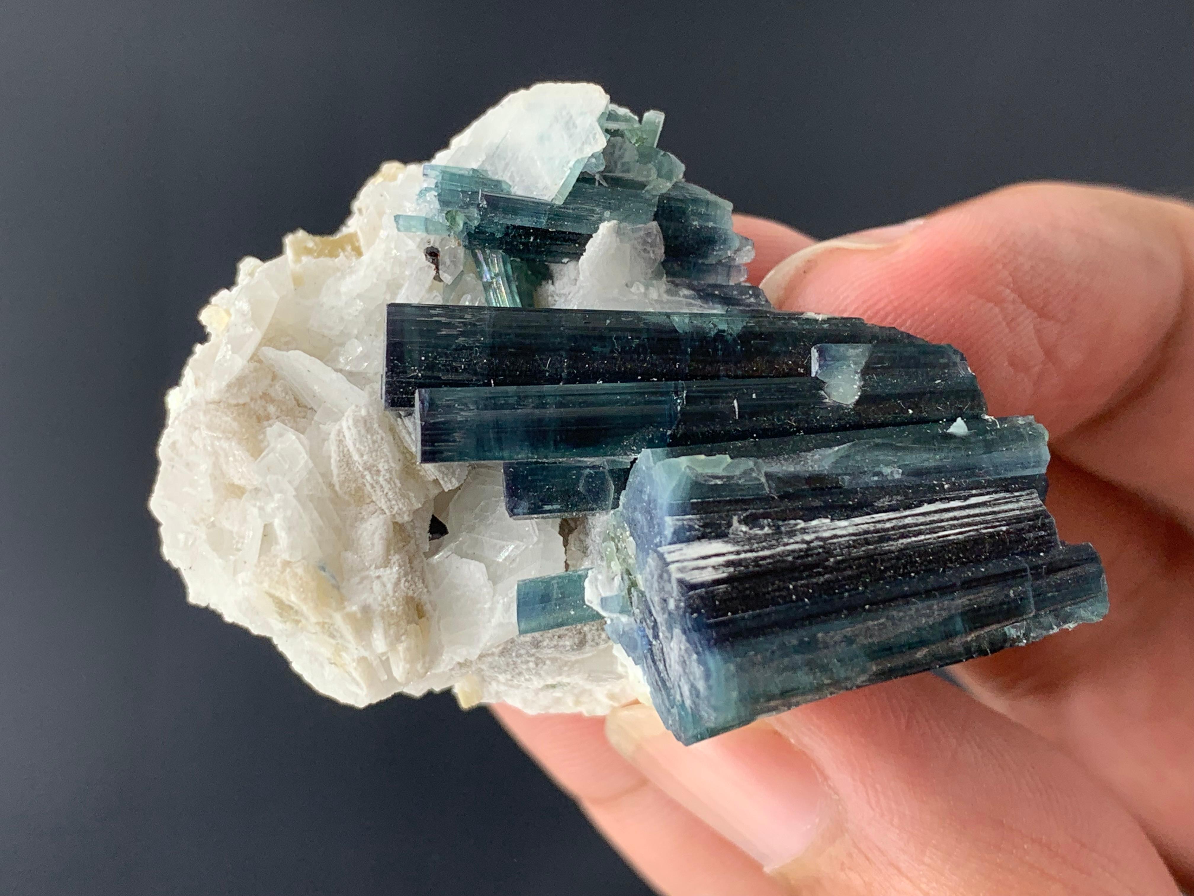 35.45 Adorable Indicolite Blue Tourmaline Specimen From Kunar, Afghanistan  For Sale 3