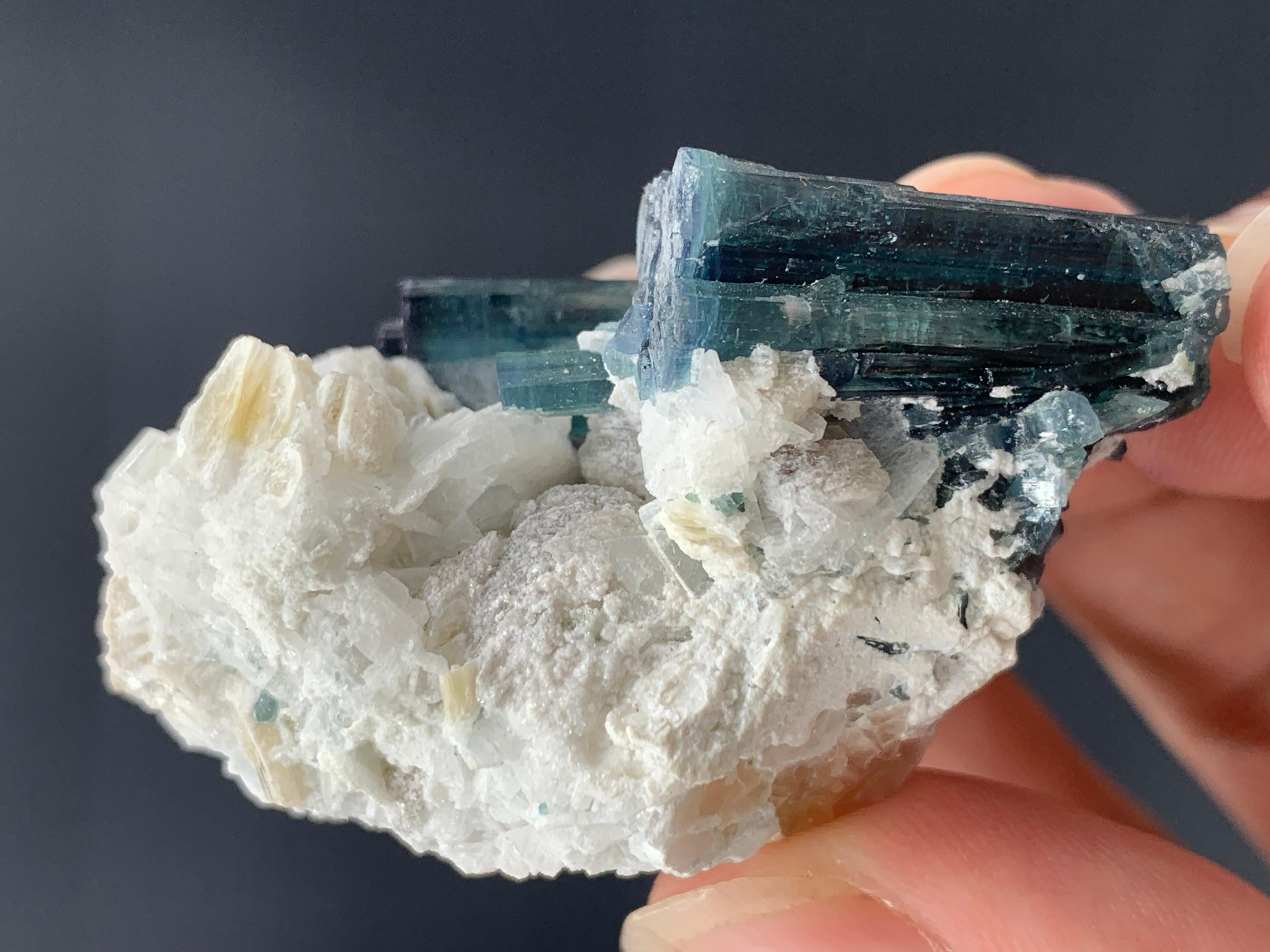 Adam Style 35.45 Adorable Indicolite Blue Tourmaline Specimen From Kunar, Afghanistan  For Sale
