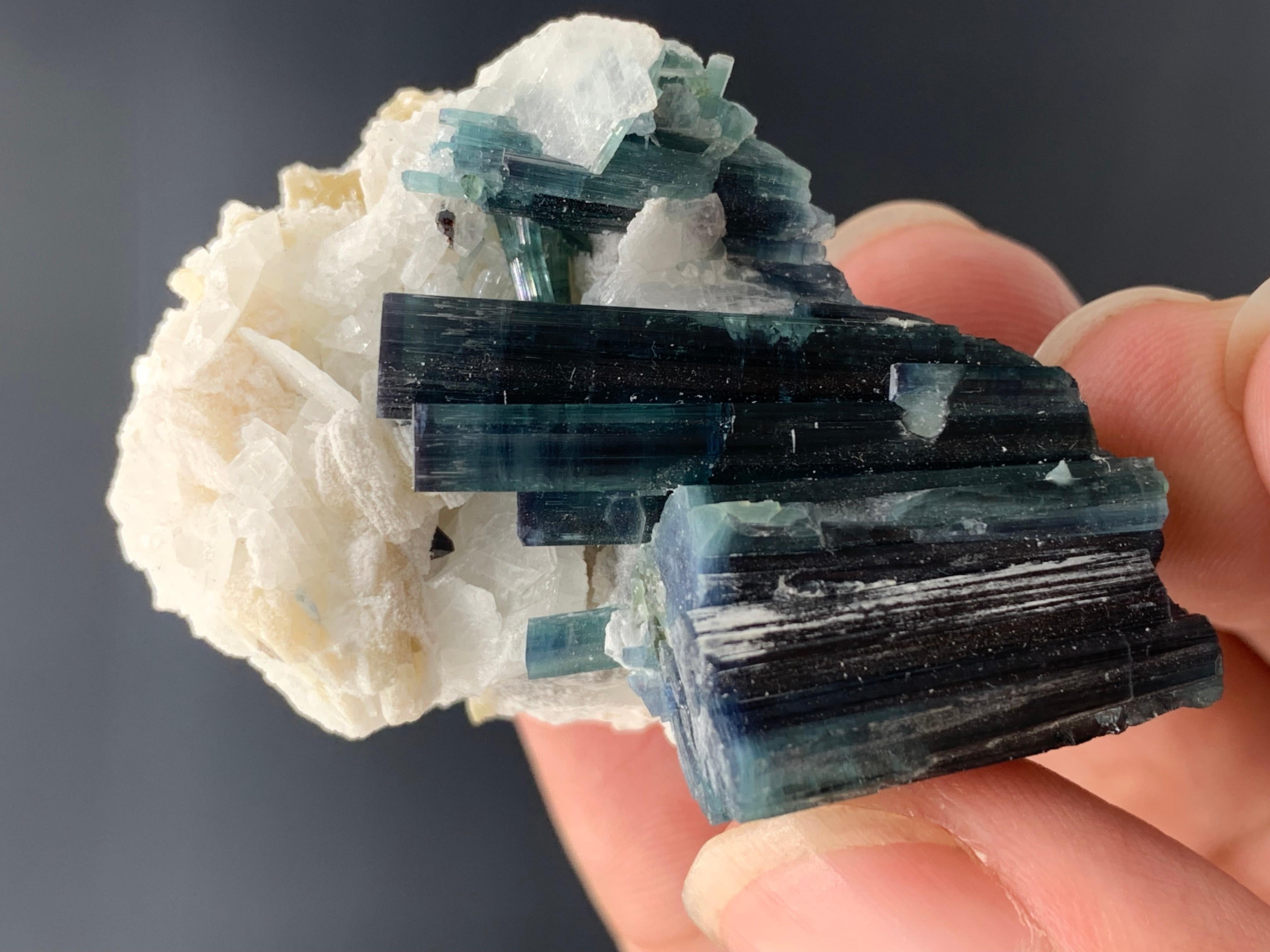 18th Century and Earlier 35.45 Adorable Indicolite Blue Tourmaline Specimen From Kunar, Afghanistan  For Sale