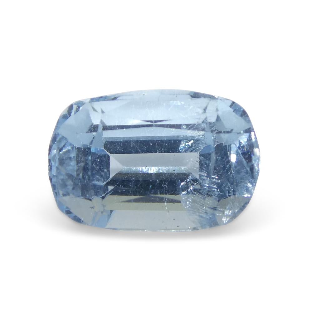 3.54ct Cushion Blue Aquamarine from Brazil For Sale 5