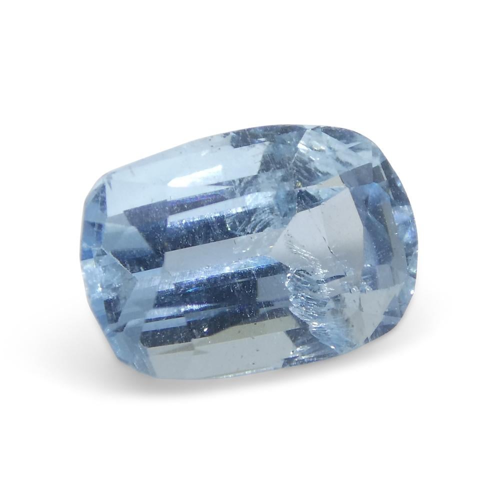 3.54ct Cushion Blue Aquamarine from Brazil For Sale 6