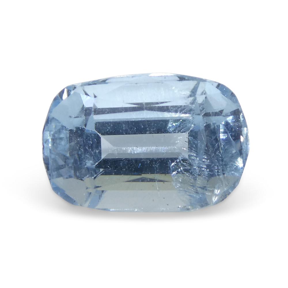 3.54ct Cushion Blue Aquamarine from Brazil For Sale 1