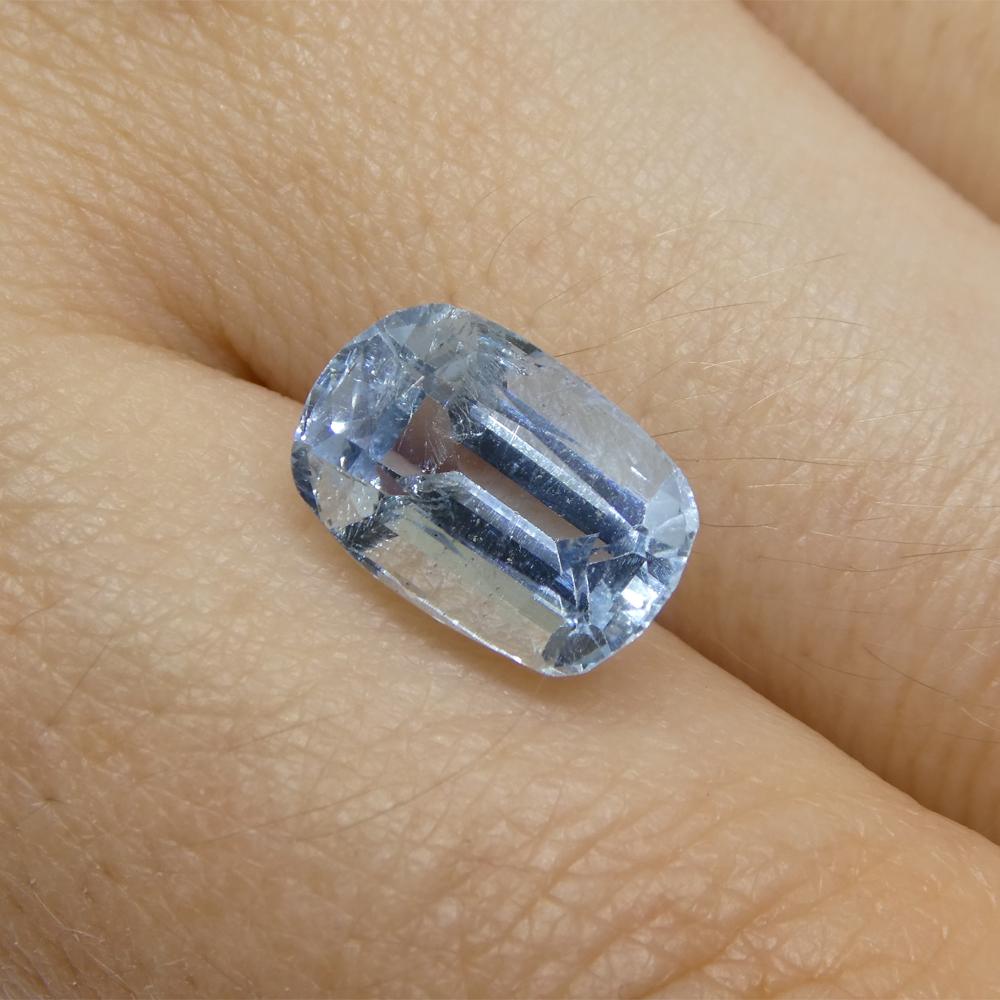 3.54ct Cushion Blue Aquamarine from Brazil For Sale 2