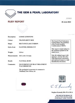 3.54ct Natural Unheated Oval Ruby and Diamond Halo 18K Gold Coronet Cluster Ring