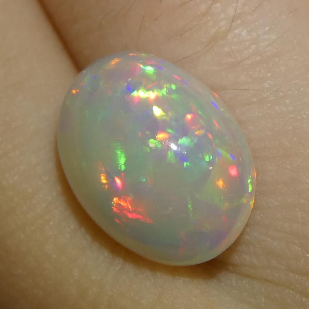 Ópalo Welo Blanco Cabujón Oval de Etiopía 3,54ct en venta 6