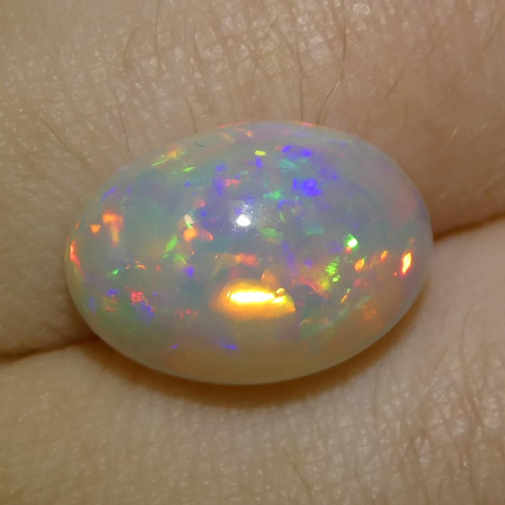 Ópalo Welo Blanco Cabujón Oval de Etiopía 3,54ct en venta 7
