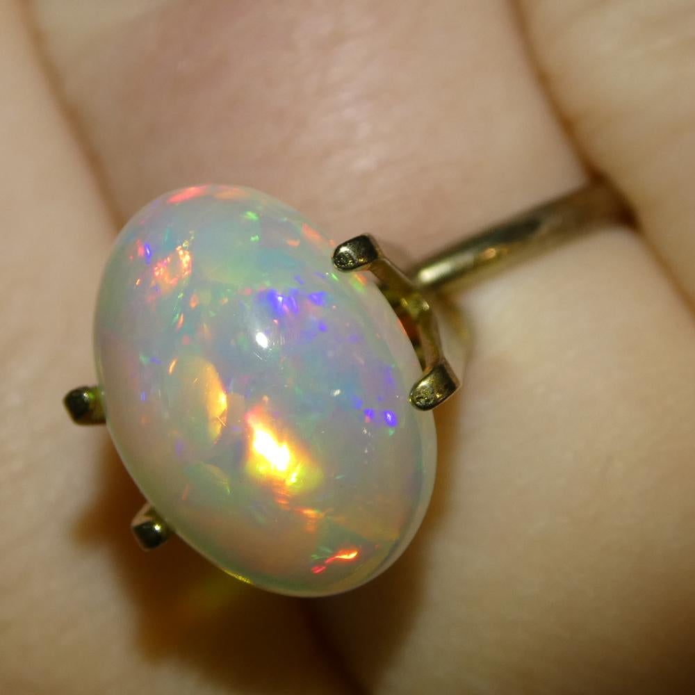 Ópalo Welo Blanco Cabujón Oval de Etiopía 3,54ct en venta 8