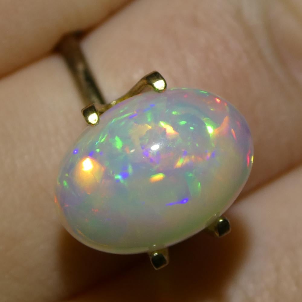 Ópalo Welo Blanco Cabujón Oval de Etiopía 3,54ct Corte oval en venta