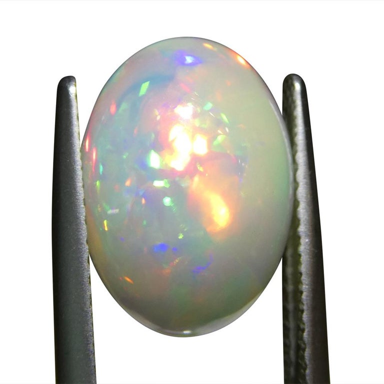 Cabochon d'opale Welo éthiopien : pierre précieuse ovale de 2,6 carats pour bijoux - France