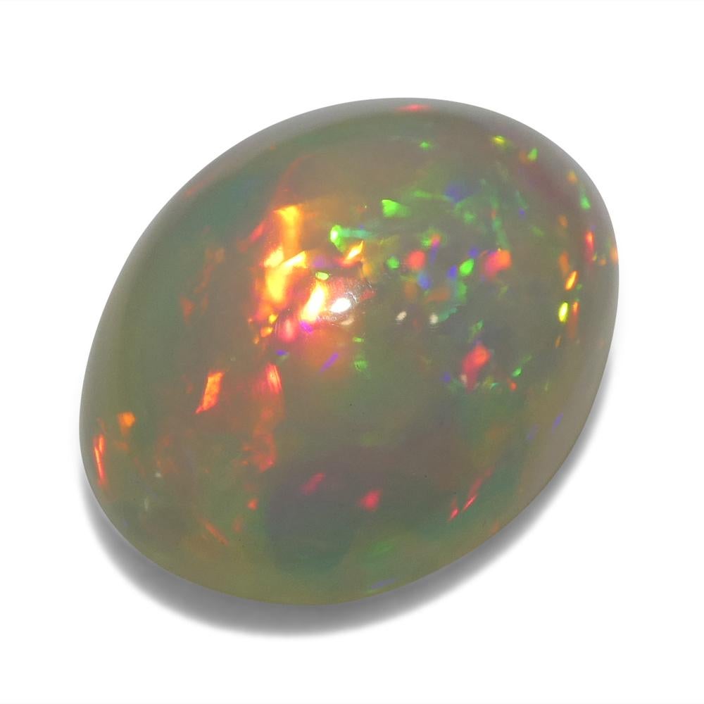 Ópalo Welo Blanco Cabujón Oval de Etiopía 3,54ct en venta 2