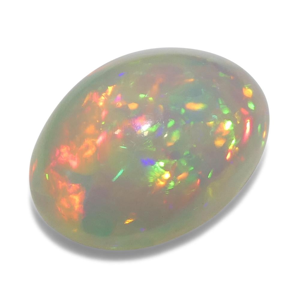 Ópalo Welo Blanco Cabujón Oval de Etiopía 3,54ct en venta 3
