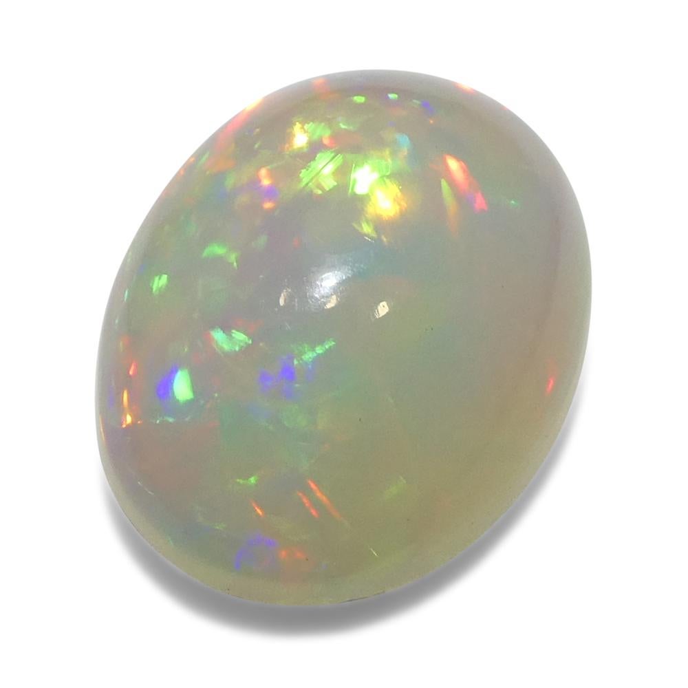 Ópalo Welo Blanco Cabujón Oval de Etiopía 3,54ct en venta 4