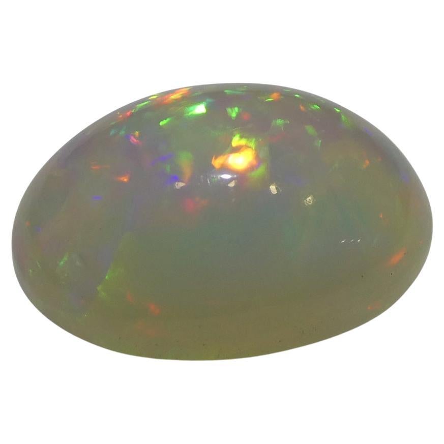 3.54ct Oval Cabochon White Welo Opal from Ethiopia