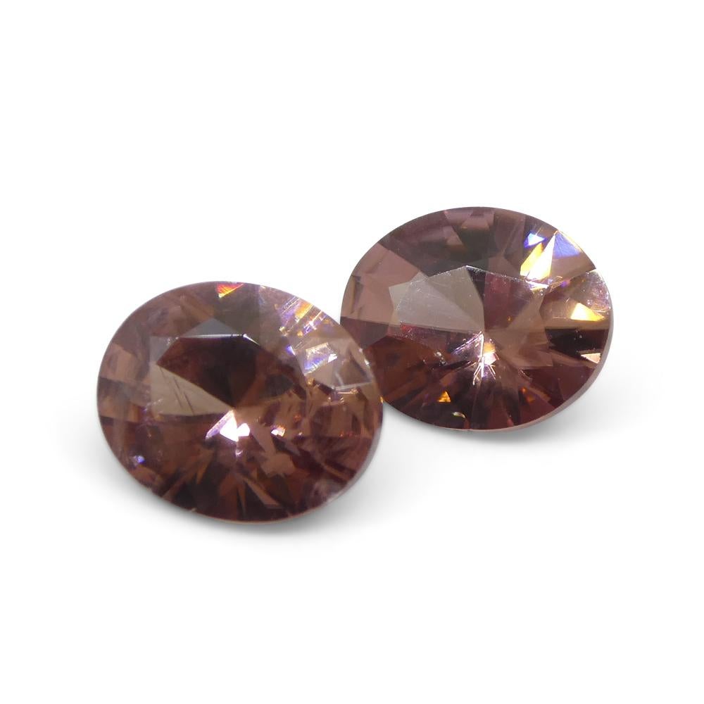 3.54ct Pair Oval Diamond Cut Pink Zircon from Sri Lanka For Sale 6