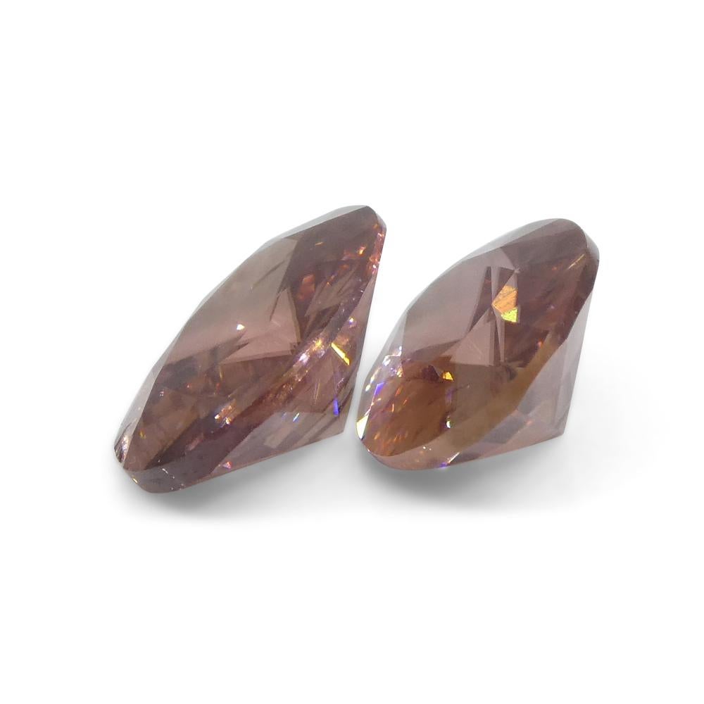 3.54ct Natural Earth Mined Pair Oval Master Brilliant Cut Pink Zircon from Sri L For Sale 8