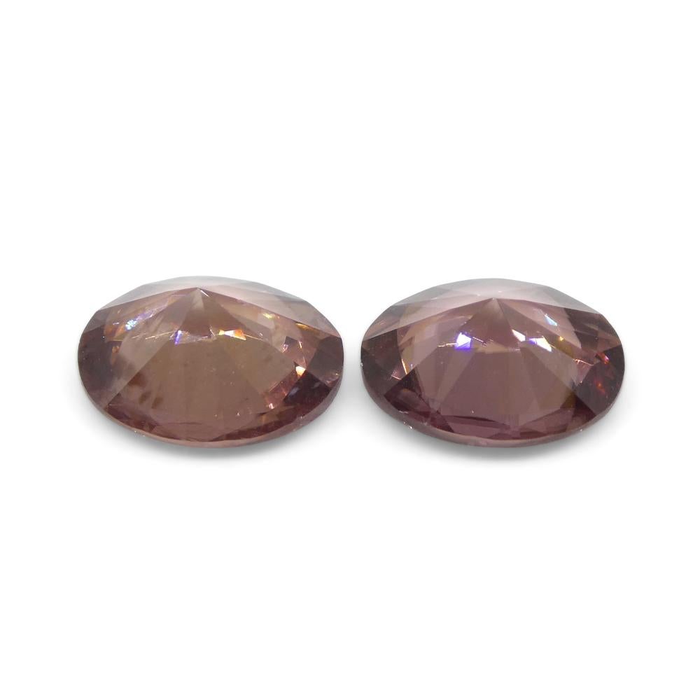 3.54ct Pair Oval Diamond Cut Pink Zircon from Sri Lanka For Sale 2