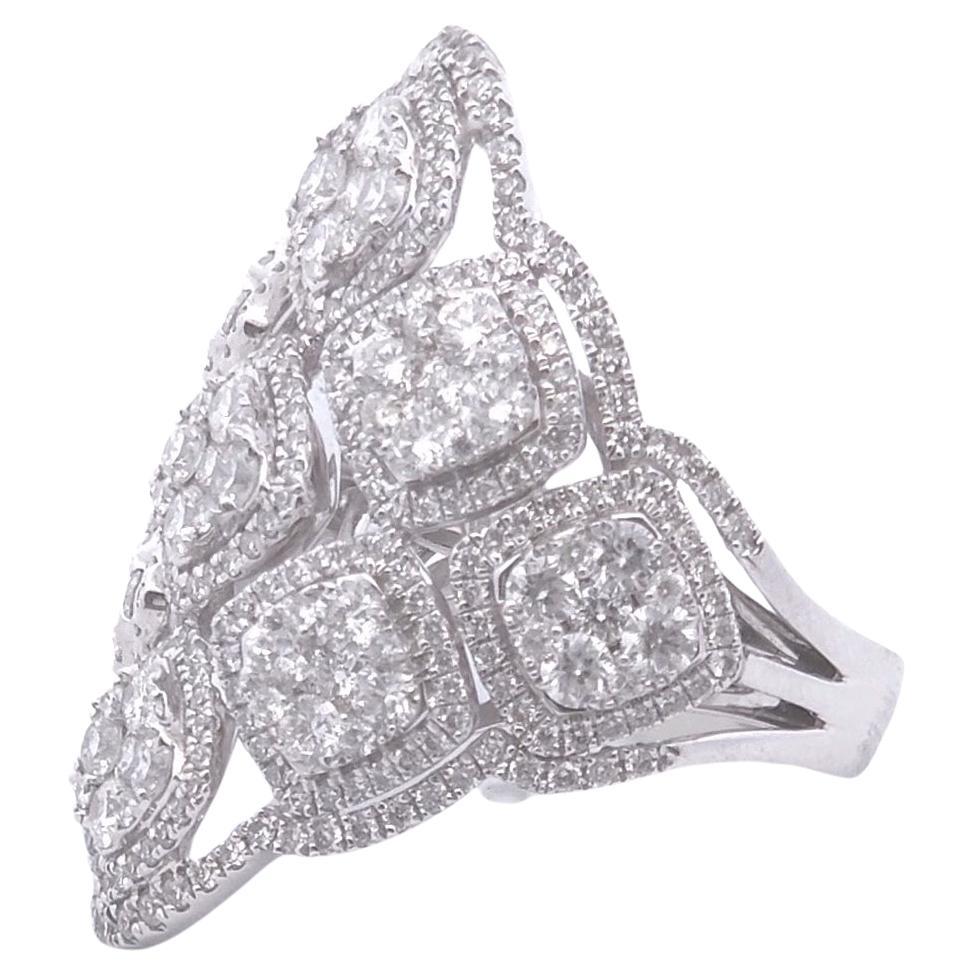 3.54ct Round Diamond Fashion Ring in 18k WG For Sale at 1stDibs