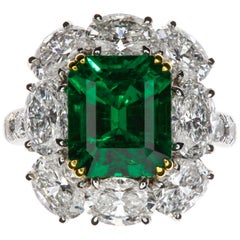 Chatila 3.55 Carat Colombian Emerald and Diamond Ring