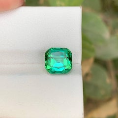 3.55 Carat Natural Loose Bluish Green Tourmaline Cushion Cut Afghan Gemstone