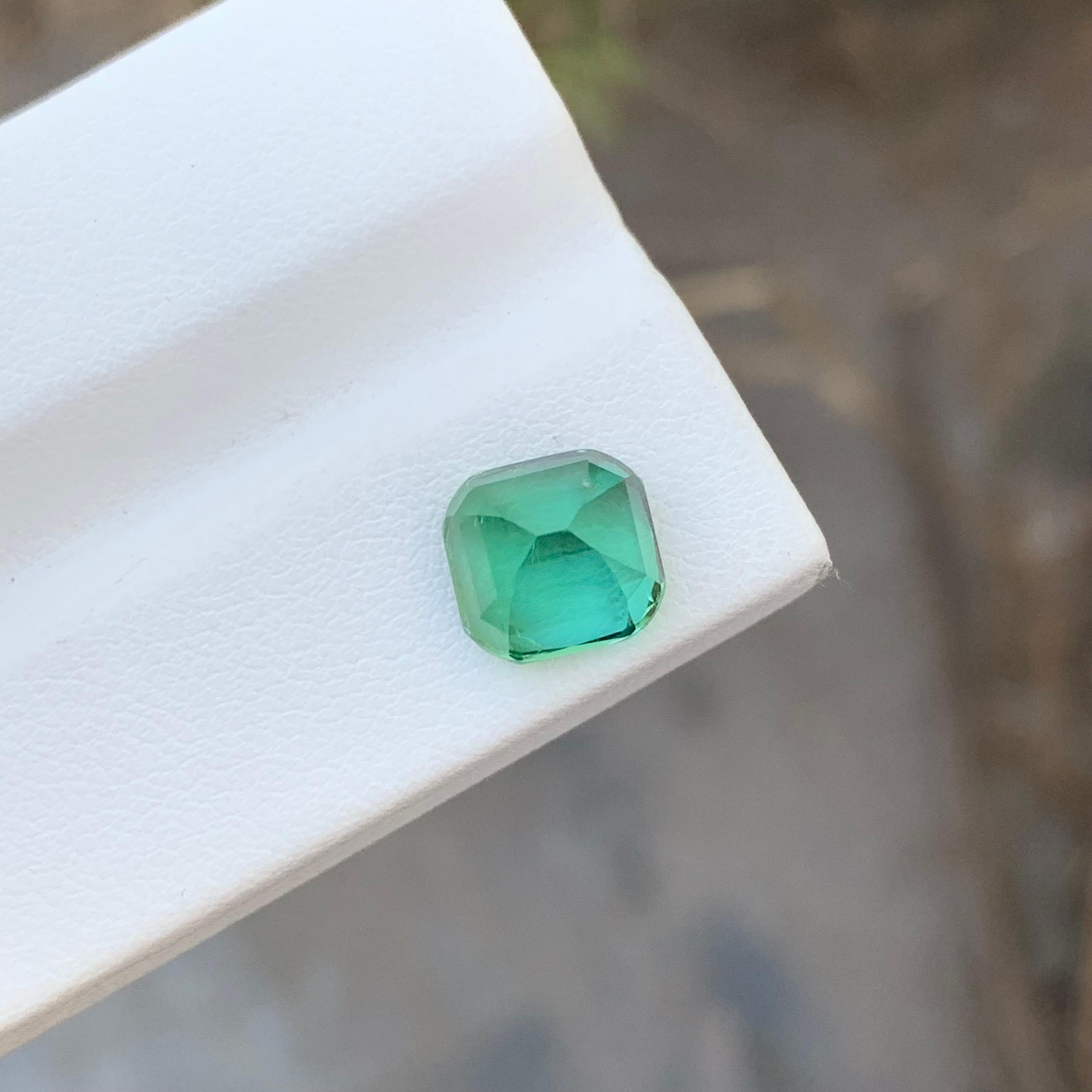 3.55 Carat Natural Loose Cushion Shape Mint Tourmaline Gem For Jewellery Making  For Sale 7
