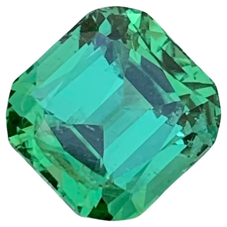 3.55 Carat Natural Loose Cushion Shape Mint Tourmaline Gem For Jewellery Making  For Sale