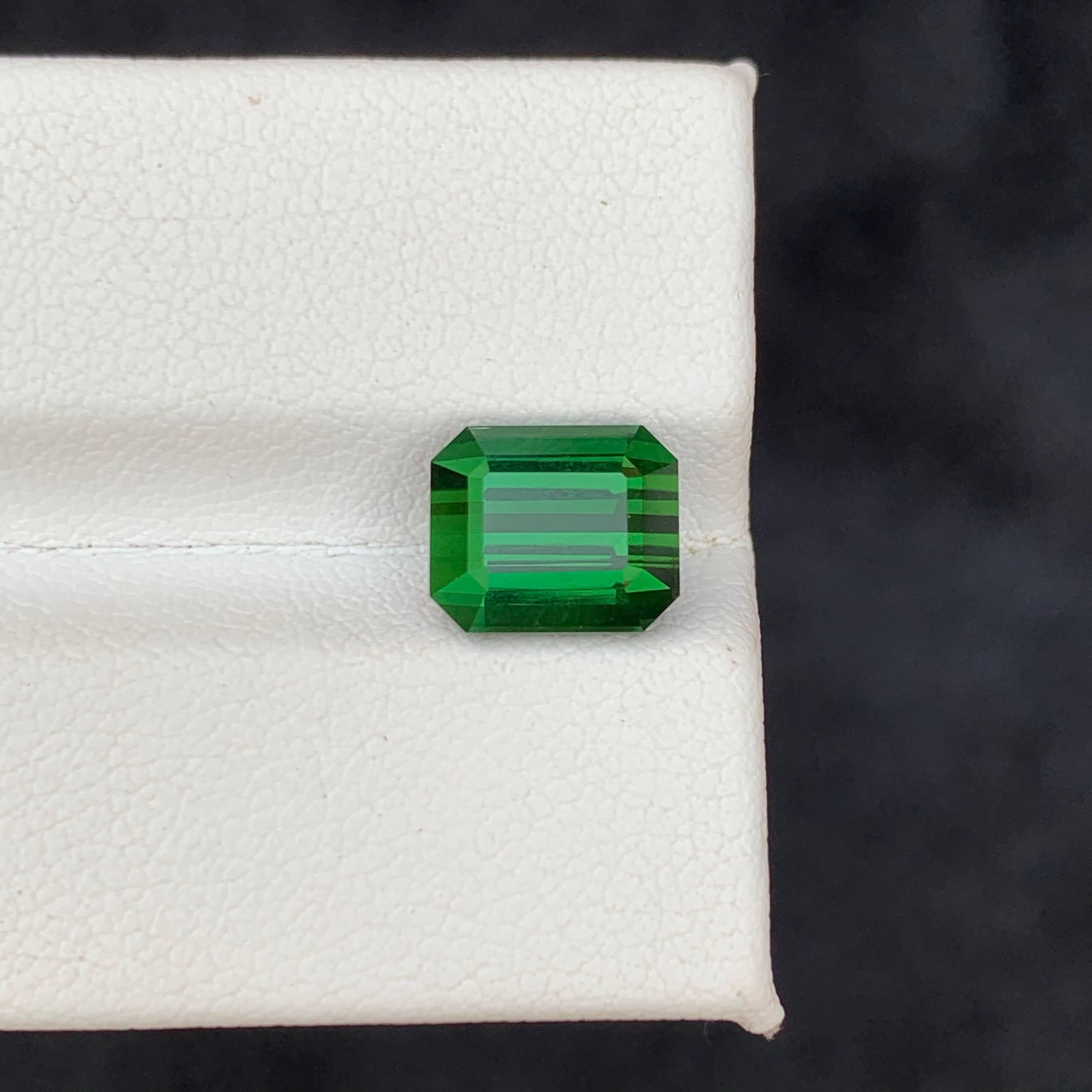 3.55 Carat Natural Loose Green Tourmaline Stone Emerald Cut Afghan Gemstone (pierre précieuse afghane) en vente 3