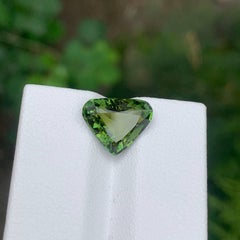 3.55 Carat Natural Loose Green Tourmaline Stone Heart Cut Afghan Gemstone