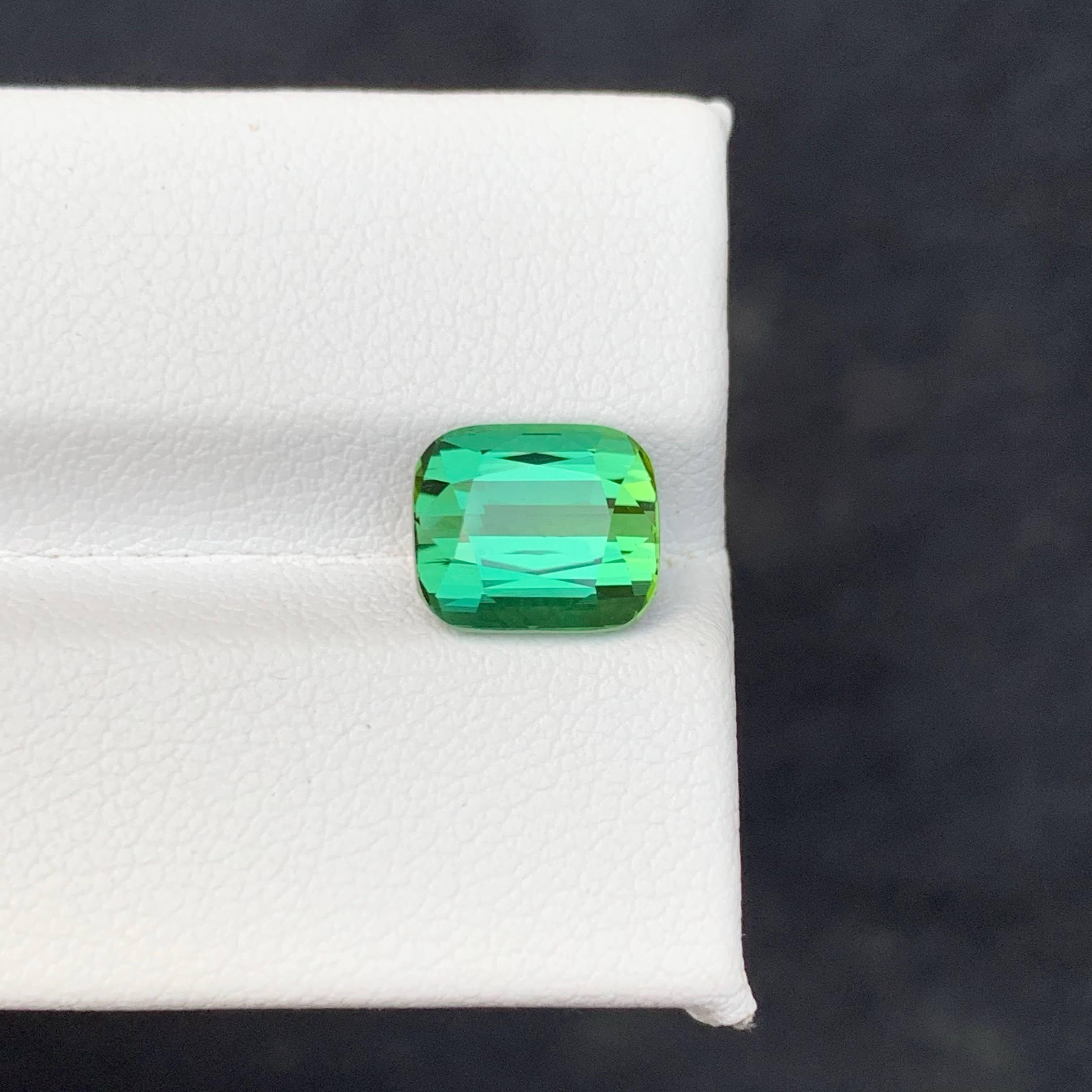3.55 Carat Natural Loose Greenish Blue Tourmaline Cushion Cut Afghan Gemstone In condizioni Nuovo in vendita a Bangkok, TH