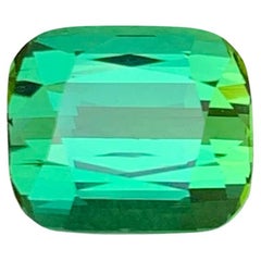 3.55 Carat Natural Loose Greenish Blue Tourmaline Cushion Cut Afghan Gemstone