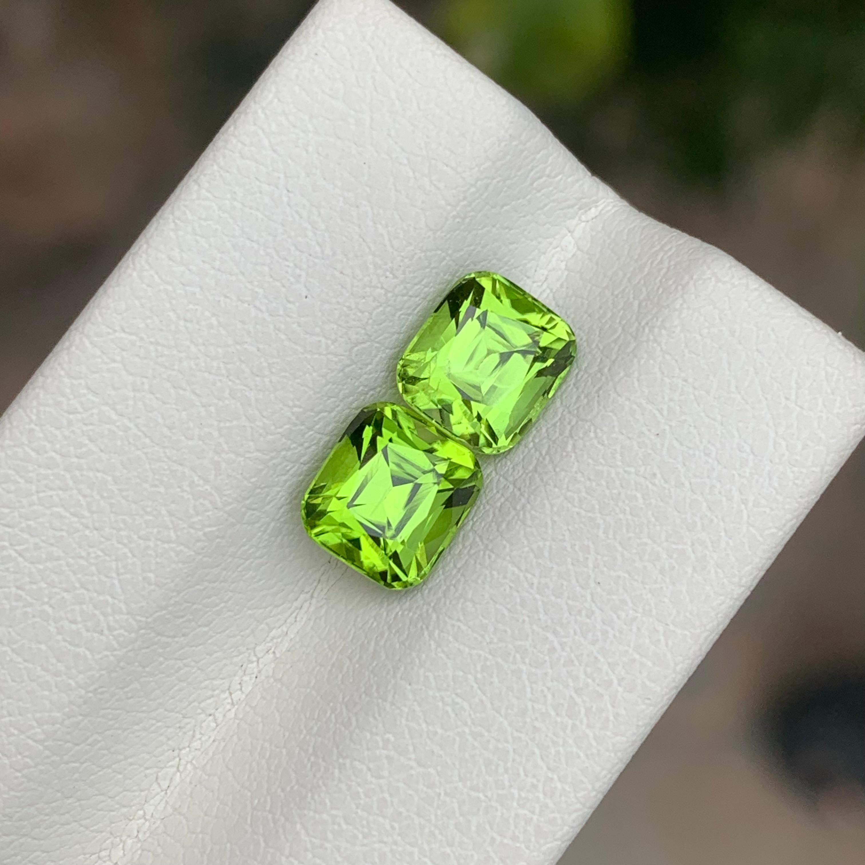 Paire de péridots en vrac

Poids : 3,55 carats
Dimension : 6,9 x 6,2 x 5 Mm Et 
                    6,9 x 6,3 x 5,2 Mm 
Origine : Pakistan
Forme : Coussin 
Couleur : Vert
Traitement : Non

Le péridot pakistanais est une variété étonnante de la