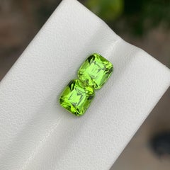 3.55 Carat Natural Loose Peridot Matching Pair
