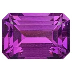 3.55 Carat Natural Loose Purple Amethyst Stone Emerald Cut Brazilian Gemstone (Améthyste violette en vrac, taille émeraude)