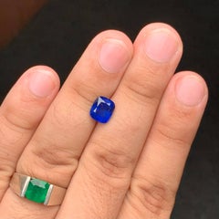 3.55 Carat Natural Loose Royal Blue Sapphire Cushion Cut Sri Lankan Gemstone