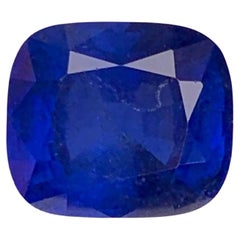 3.55 Carat Natural Loose Royal Blue Sapphire Cushion Cut Sri Lankan Gemstone