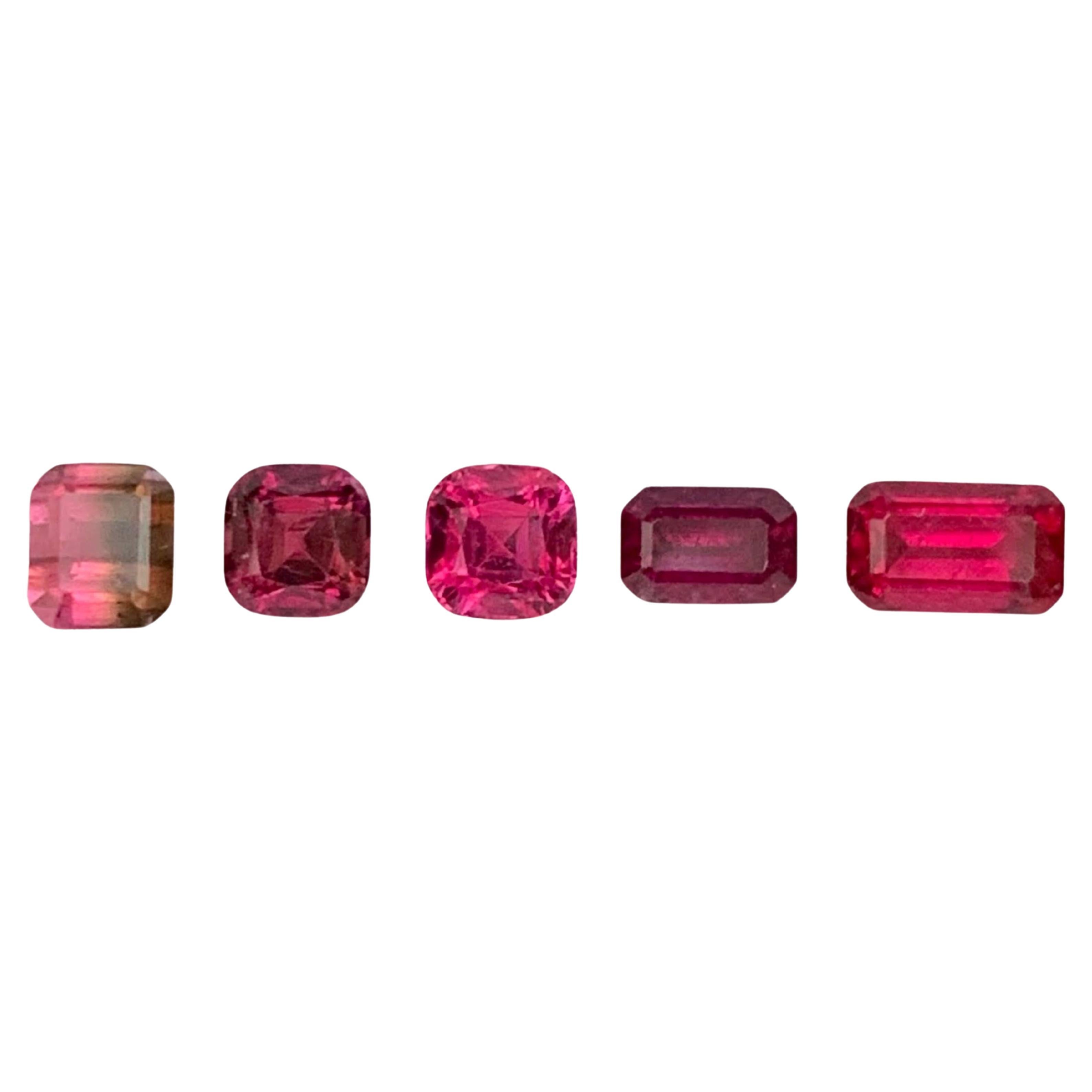 3.55 Carat Natural Loose Rubelite Tourmaline Lot Mix Cut Afghan Gemstones