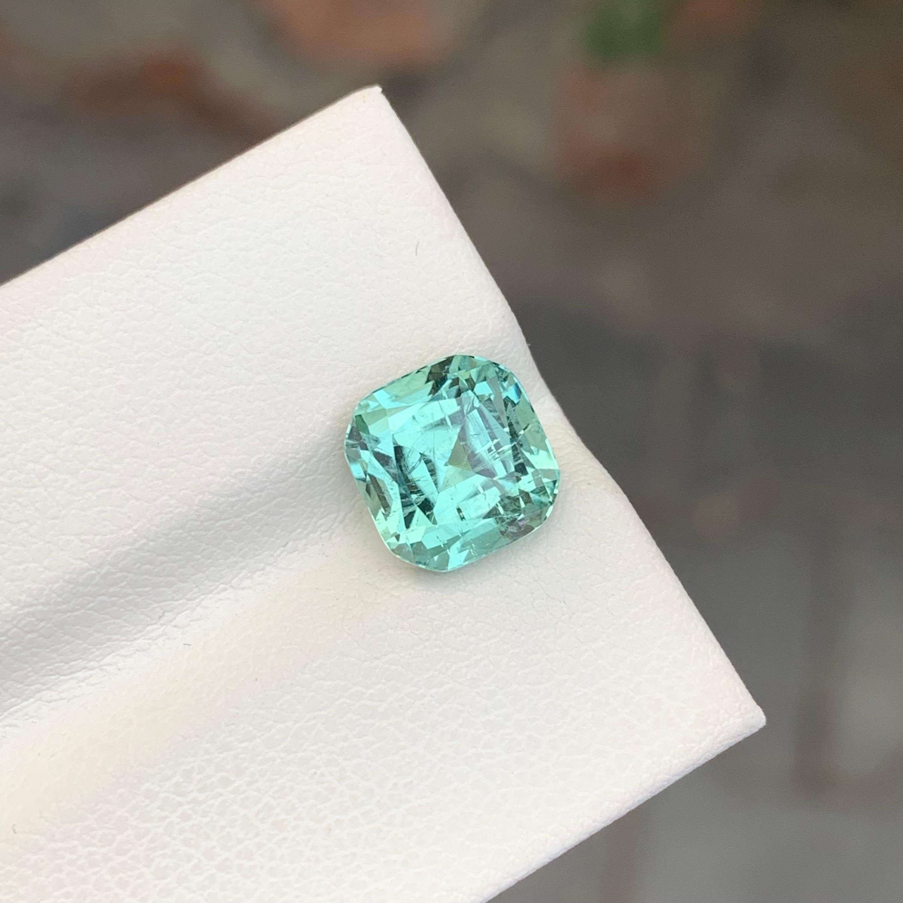 3.55 Carat Natural Loose Seafoam Tourmaline Cushion Shape Gemstone (pierre précieuse en forme de coussin) Neuf - En vente à Peshawar, PK